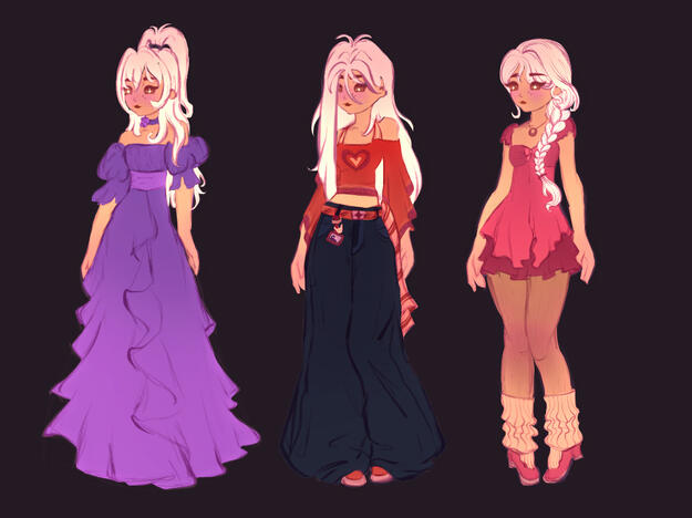 3 full bodies, oc outfit designs